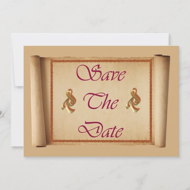 Save The Date Invitation scroll announcement (Front)