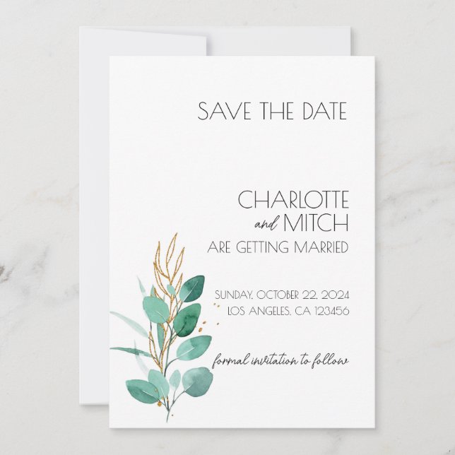 Save The Date invitation Template (Front)
