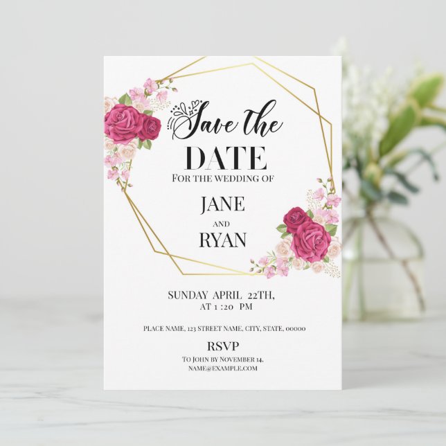 Save The Date Invitation Template (Standing Front)