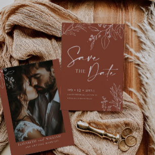 Save the Date Invitation Terracotta Floral