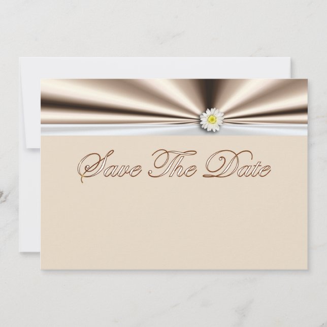 Save The Date Invitation with flower daisy (Front)