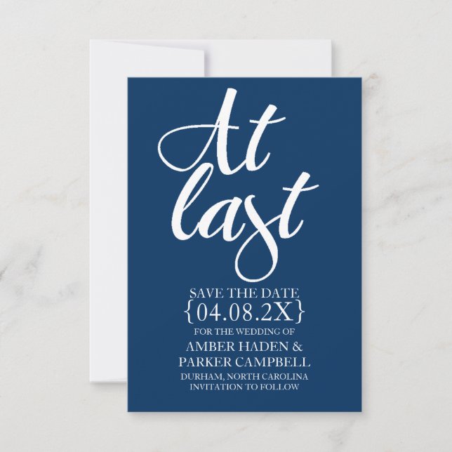 Save the Date Invite | At Last  (Front)