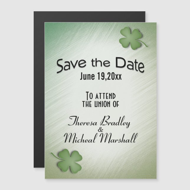 Save the Date Irish Wedding Flag Magnetic Invitation (Front/Back)