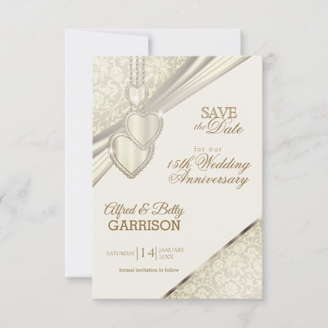 Save the Date - Ivory Creme Anniversary  Invitation (Front)