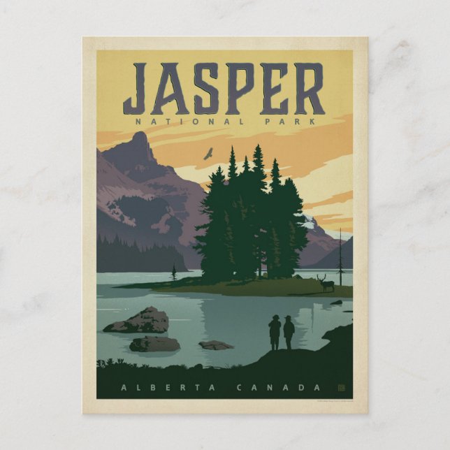 Save the Date | Jasper National Park, Alberta Announcement Postcard (Front)
