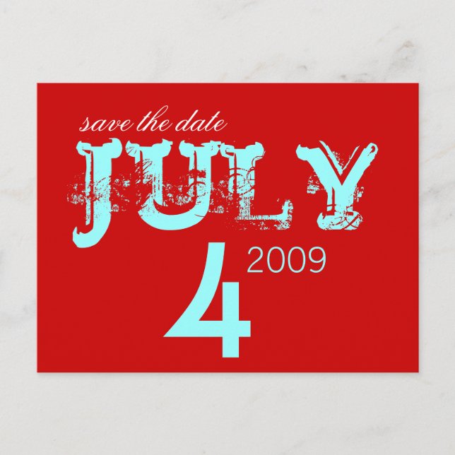 Save the Date - July - Customised Announcement Postcard (Front)