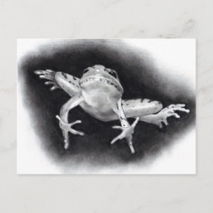SAVE THE DATE: JUMPING FOR JOY: FROG IN PENCIL ANNOUNCEMENT POSTCARD