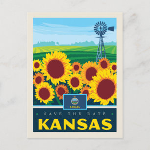 Save the Date   Kansas Invitation Postcard