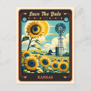 Save the Date   Kansas Invitation Postcard