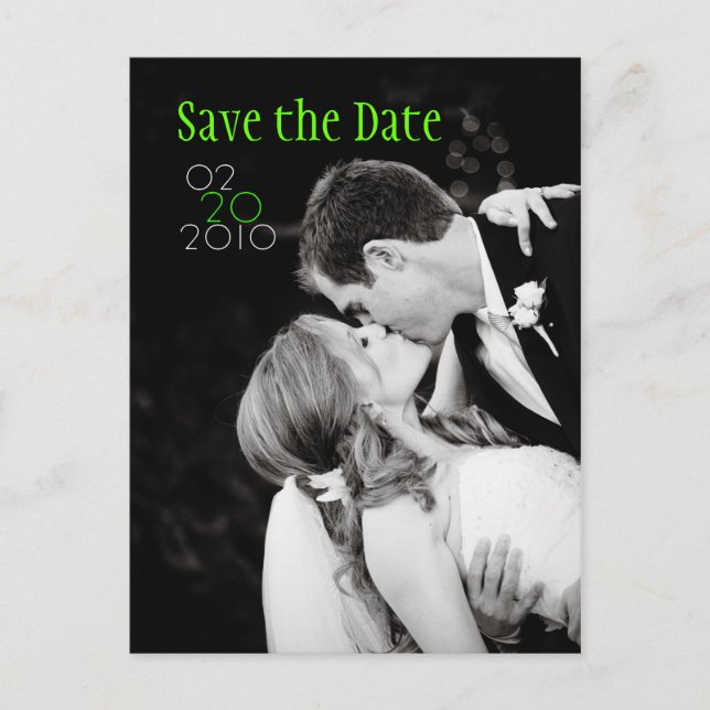Save the Date Kiss Announcement Postcard (Front)