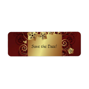 Save the Date Label - Gold Return Address Label