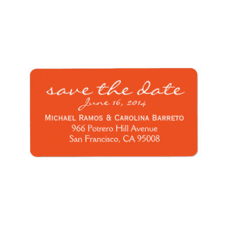 Save the Date Labels - Orange