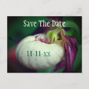 Save The Date Lady Slipper Flower Personalized Announcement Postcard