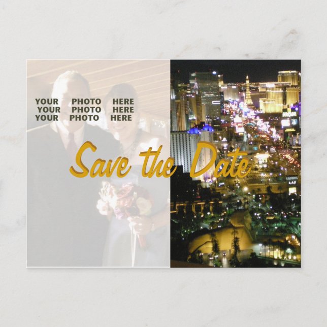 Save the Date Las Vegas Announcement Postcard (Front)