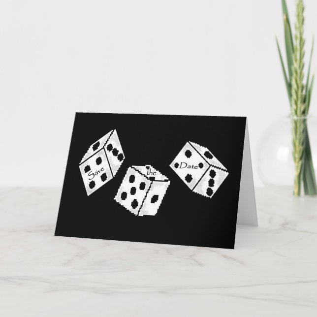Save the Date Las Vegas Dice Card (Front)
