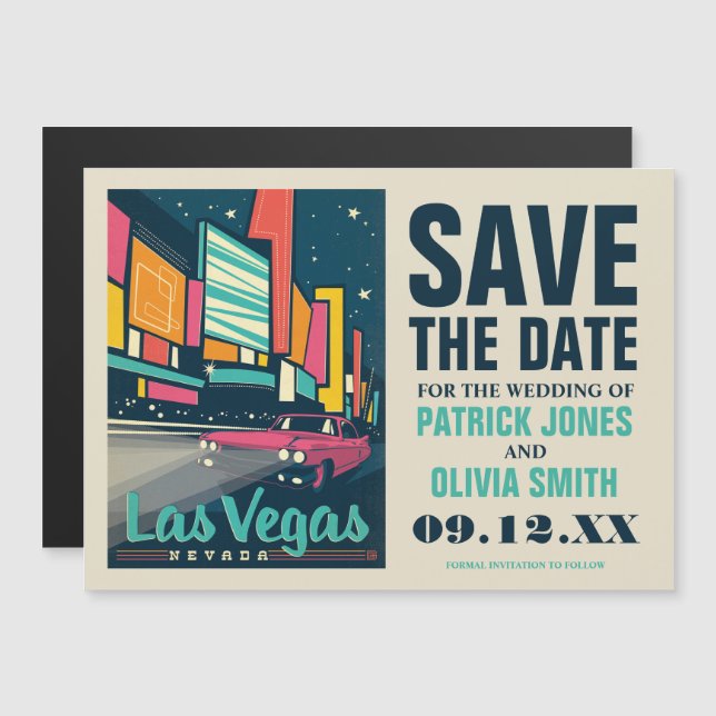 Save the Date | Las Vegas, NV Magnetic Invitation (Front/Back)