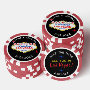 Save the Date Las Vegas Wedding Favor Poker Chips