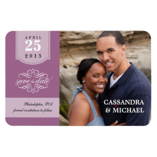 Save the Date - Lavender Custom Photo Magnet