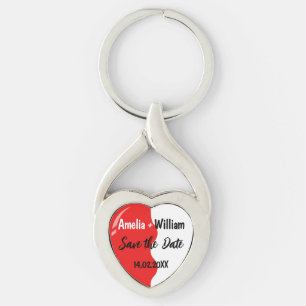 "Save the Date" left side, paired Key Ring