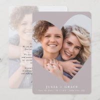 SAVE THE DATE lgbtq modern photo heart mushroom