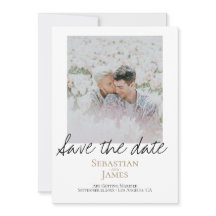 Save The Date LGBTQ Rainbow Personalised Photo