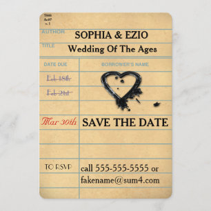 Save the Date Library Card