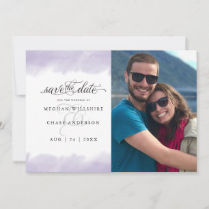 Save the Date    Lilac Watercolor Stroke Invitation