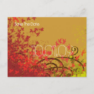 Save the Date- Lime Leaf Swirls - Announcement Postcard