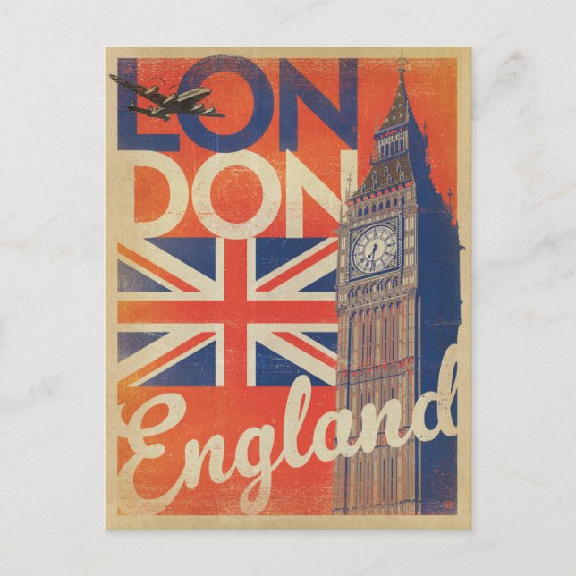 Save the Date | London, England - Flag Announcement Postcard (Front)