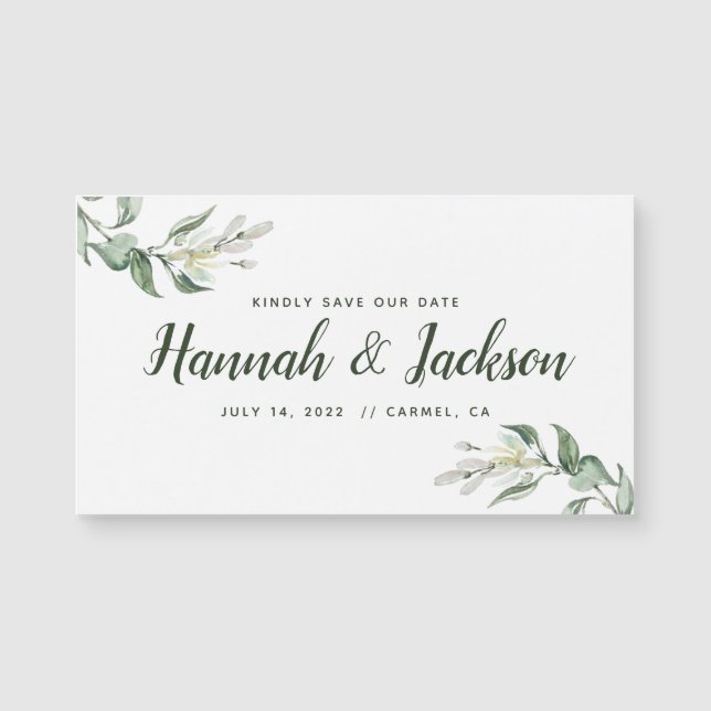 Save The Date *Lovely Greenery* Magnet (Front)