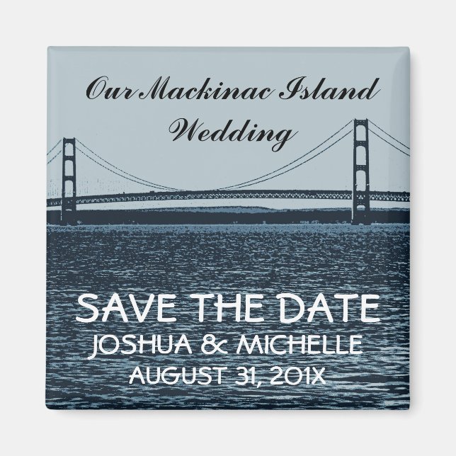 Save The Date Mackinac Island Wedding Magnet (Front)