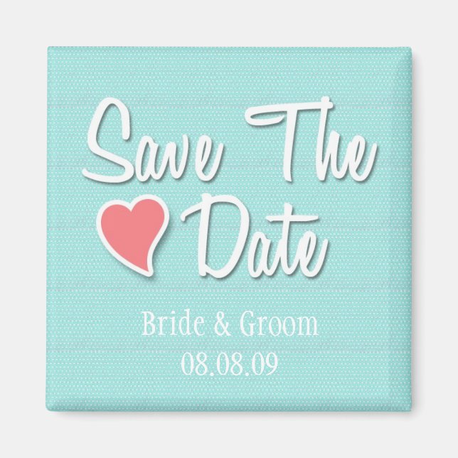 save the date magnet aqua (Front)