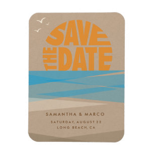 Save the Date Magnet, Beach Wedding Magnet