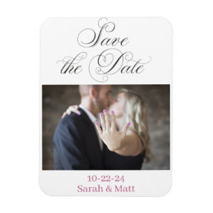 Save the date magnet Beachy personalised photo