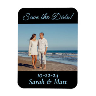 Save the date magnet Beachy personalised photo