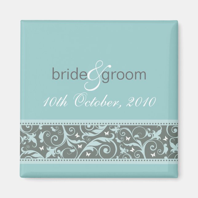 SAVE THE DATE MAGNET :: butterfly - ice blue (Front)