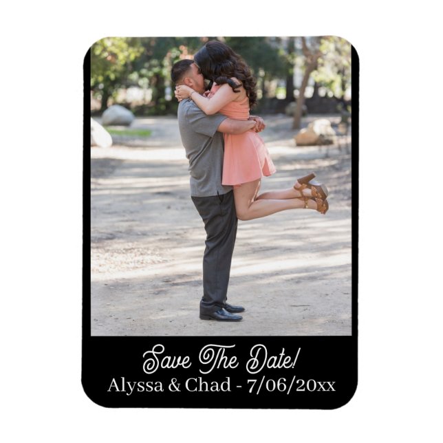 Save the date magnet personalised photo (Vertical)