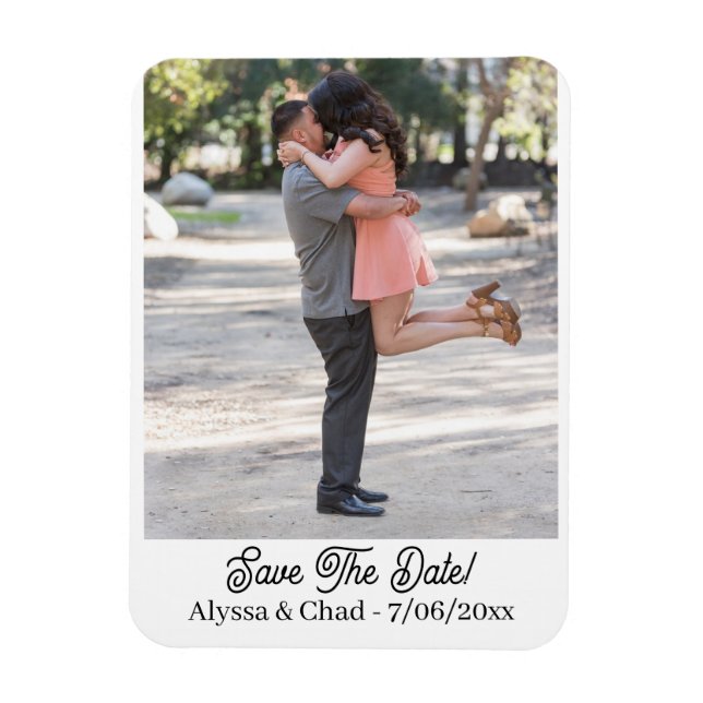 Save the date magnet personalised photo (Vertical)