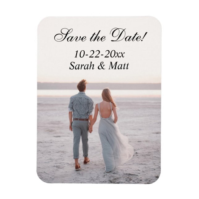 Save the date magnet personalised photo (Vertical)