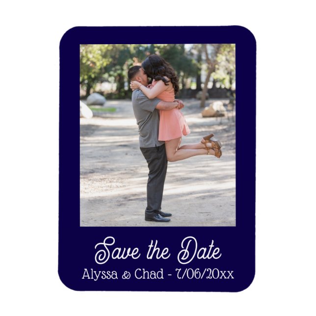 Save the date magnet personalised photo (Vertical)