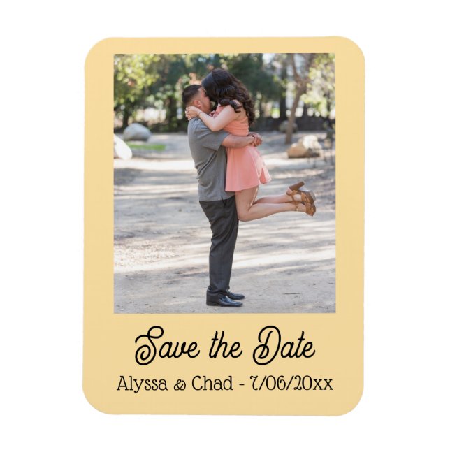 Save the date magnet personalized photo (Vertical)
