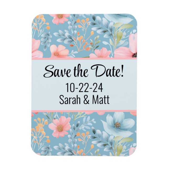 Save the date magnet pink (Vertical)
