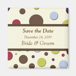 Save the Date Magnet, polka dots Magnet
