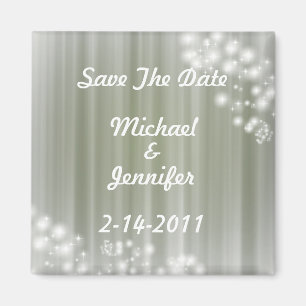 Save the Date Magnet Silver Tones