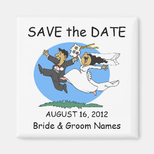 Save the Date Magnet Wedding Happy Couple Clipart