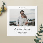 Save the Date Magnet with Photo<br><div class="desc">This simple modern custom photo wedding save the date magnet features your names in a lively handwriting script beneath your photo. You might choose to change the font, punctuation or colour used for various text elements of this design. The default text colours are black for the SAVE THE DATE and...</div>
