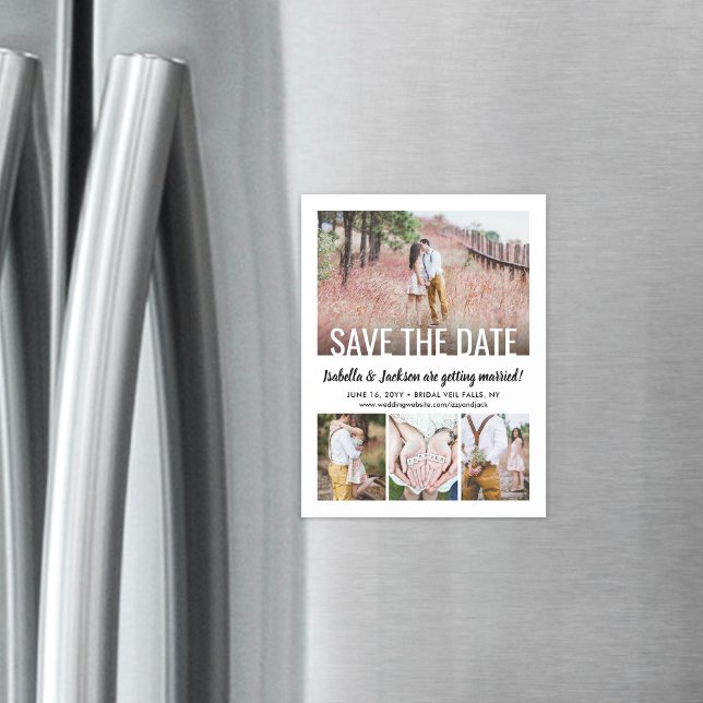 Save the Date Magnets 4 Photo Modern Wedding (Creator Uploaded)