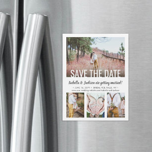 Save the Date Magnets 4 Photo Modern Wedding