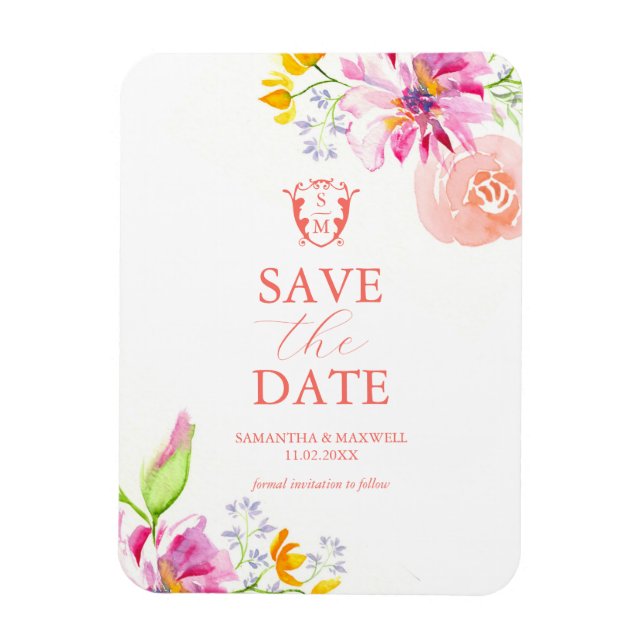 Save The Date Magnets Flowers (Vertical)