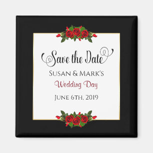 Save the Date, Magnets, Red Rose Collection Magnet